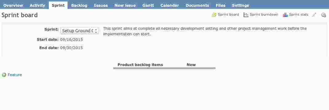 sprint layout backlog